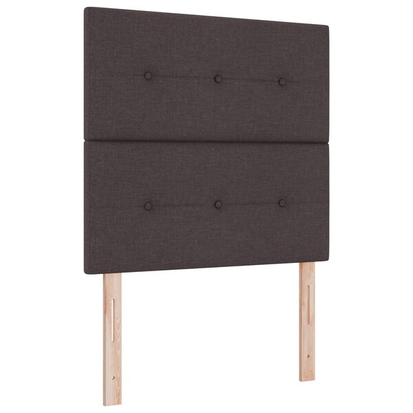 vidaXL Lit avec sommier à ressorts et matelas marron foncé 90x200 cm en tissu