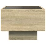 vidaXL Table d'appoint et LED chêne sonoma 40x40x30 cm bois ingénierie