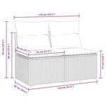 vidaXL Salon de jardin 2 Pièces avec coussins gris clair polyrotin acacia