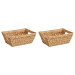 vidaXL Paniers de rangement 2 Pièces Naturel 38 x 28 x 15 cm
