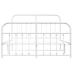 vidaXL Cadre de lit métal sans matelas et pied de lit blanc 140x190 cm