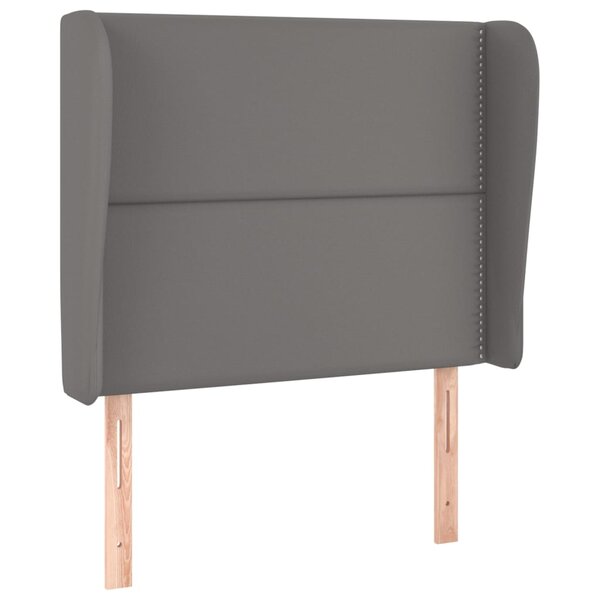 vidaXL Tête de lit avec oreilles Gris 103x23x118/128 cm Similicuir