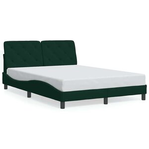 vidaXL Cadre de lit sans matelas vert foncé 140x190 cm velours