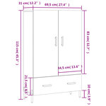 vidaXL Buffet haut chêne fumé 69 5x31x115 cm bois d'ingénierie