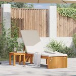vidaXL Chaise longue avec coussin 200 x 55 x 30 cm en bois d'acacia