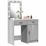 vidaXL Table de Toilette 2 Pièces Gris 50 x 41 x 135 cm Bois d'ingénierie