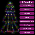 Vidaxl arbre de noël cône 200 led d'intérieur/d'extérieur 98x150 cm