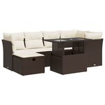 vidaXL Salon de jardin avec coussins 7 Pièces marron résine tressée