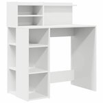vidaXL Bureau avec étagère Blanc 90 x 48 x 101 5 cm Bois d'ingénierie