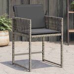 vidaXL Chaises de jardin avec coussins lot de 4 gris résine tressée