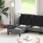 vidaXL Ensemble de meubles pour le salon 6 Pièces Gris foncé Velours