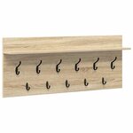 vidaXL Porte-manteau mural avec étagère Chêne sonoma Bois d'ingénierie