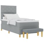 vidaXL Lit à ressorts avec coussin Gris clair 200 x 100 cm tissu