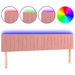 vidaXL Tête de lit à LED Rose 200x5x78/88 cm Velours