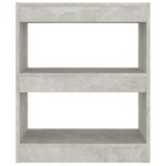 vidaXL Bibliothèque/Séparateur de pièce Gris béton 60x30x72 cm