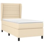 vidaXL Sommier à lattes de lit avec matelas Crème 90x200 cm Tissu