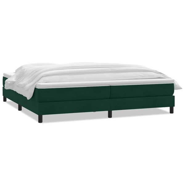vidaXL Sommier à lattes de lit et matelas vert foncé 180x220cm velours