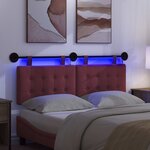 vidaXL Tête de lit suspendue Avec lumière LED Bordeaux Tissu