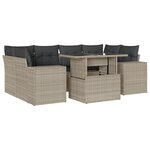 vidaXL Salon de jardin avec coussins 7 Pièces gris clair résine tressée