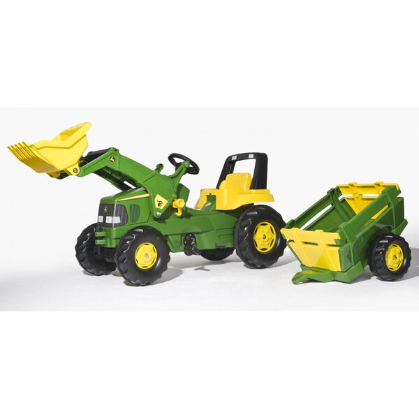 Tracteur a Pedale rollyJunior John Deere + remorque