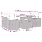 vidaXL Salon de jardin avec coussins 7 Pièces noir résine tressée acacia