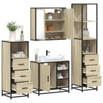 vidaXL Ensemble de meubles de salle de bain 4 Pièces chêne sonoma