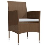 vidaXL Ensemble à manger de jardin coussins 7 Pièces Marron/noir