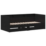 vidaXL Cadre de lit de jour avec tiroirs Chêne noir 75 x 190 cm