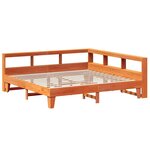 vidaXL Lit bibliothèque sans matelas cire marron 180x200 cm pin massif