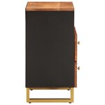 vidaXL Table de chevet marron et noir 50x33x60 cm bois manguier solide