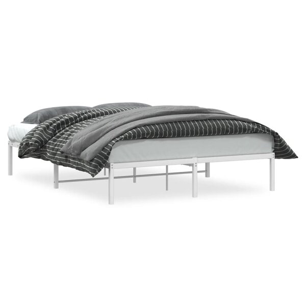 vidaXL Cadre de lit métal sans matelas blanc 160x200 cm