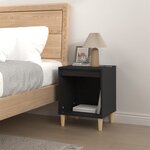 vidaXL Table de chevet Noir 40x35x50 cm Bois d’ingénierie