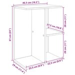 vidaXL Table de chevet chêne sonoma 46 5x29x61 cm bois d'ingénierie
