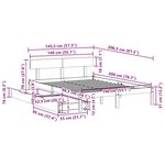 vidaXL Cadre de lit sans matelas 140x200 cm bois massif de pin