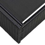 vidaXL Transat avec coussin 1-personne Noir 60 x 200 x 27cm polyrotin