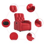 vidaXL Fauteuil inclinable électrique rouge similicuir
