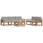 vidaXL Ensemble de canapés d'extérieur 6 Pièces Gris Naturel et Clair
