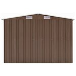Vidaxl abri de jardin marron 257x779x181 cm acier galvanisé