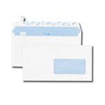 Boîte de 200 enveloppes premium blanches dl 110x220 100 g/m² fenêtre 45x100 gpv