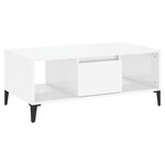 vidaXL Table basse Blanc brillant 90x50x36 5 cm Bois d'ingénierie