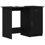 vidaXL Bureau avec porte Chêne noir 100 x 50 x 76 cm Bois d'ingénierie