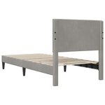 vidaXL Cadre de lit avec tête de lit Gris clair 100 x 200 cm Velours