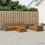 vidaXL Ensemble de canapés d'extérieur 6 Pièces Naturel