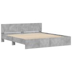 vidaXL Cadre de lit avec tête de lit gris béton 180x200 cm