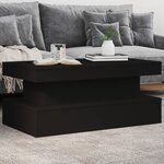 vidaXL Table basse avec lumières LED noir 90x50x40 cm