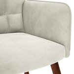 vidaXL Chaise de relaxation avec tabouret crème velours