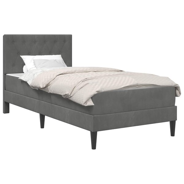 vidaXL Cadre de lit avec matelas Gris foncé 80 x 200 cm Velours