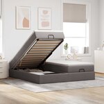 VidaXL Cadre de lit ottoman avec matelas taupe 200x200cm tissu
