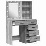 vidaXL Table de Toilette 2 Pièces Gris 50 x 41 x 135 cm Bois d'ingénierie
