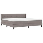 vidaXL Lit à ressorts avec matelas Taupe 200 x 200 cm Polyester